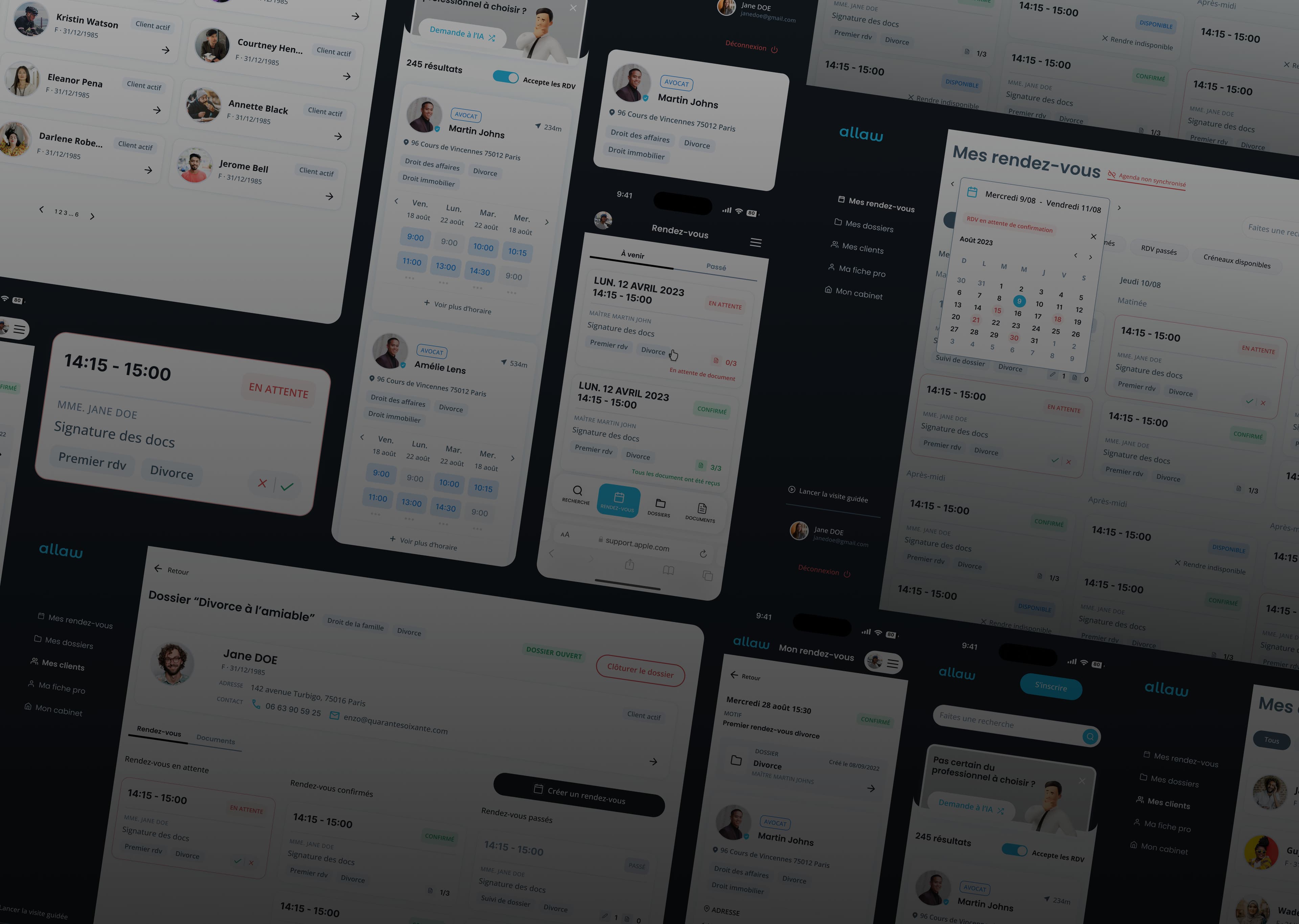 Screenshot of the Allaw project